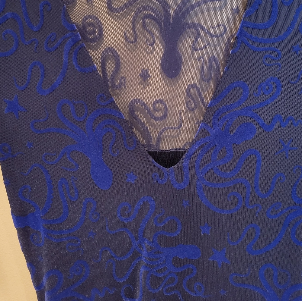 Blackmilk flocktapus 3/4 sleeve blue maxi dress - Picture 6 of 14